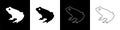 Set Frog icon isolated on black and white background. Animal symbol. Vector Royalty Free Stock Photo