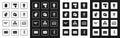 Set Front end development, UI or UX design, Computer mouse, Mobile Apps, Keyboard, and Site map icon. Vector Royalty Free Stock Photo