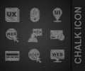 Set Front end development, UI or UX design, Web and graphic, Website statistic, and icon. Vector Royalty Free Stock Photo