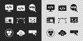 Set Front end development, Web and graphic design, RGB CMYK color mixing, Cloud computing lock, UI UX, and Bezier curve Royalty Free Stock Photo