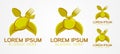 set fruit, fork, spoon and leaf logo business branding package template Designs Inspiration Isolated on White Background