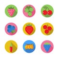 Set of fruit icons Royalty Free Stock Photo