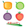 Set of fruit icons Royalty Free Stock Photo