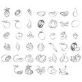 set of fruit and vegetable icons. Vector illustration decorative design Royalty Free Stock Photo