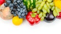 Set of fruit and vegetable isolated on white background. Wide photo Royalty Free Stock Photo