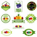 Set of fruit and vegetables logo.