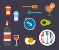 food for restaurant ount icons simple in vector eps format