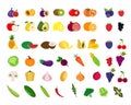 Set of fruits and vegetables.