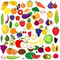 Set of fruits and vegetables.