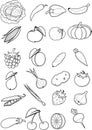 Set of fruits and vegetables Royalty Free Stock Photo