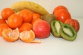 Set of fruits on white background