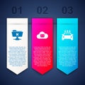 Set FTP cancel operation, Cloud mail server and Car wash. Business infographic template. Vector Royalty Free Stock Photo