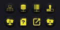 Set FTP folder download, Loading, Unknown document, Open new window, Server, Data, Web Hosting and icon. Vector Royalty Free Stock Photo
