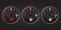 Set of fuel gauge level indicator. Vector illustration Royalty Free Stock Photo