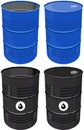 Set full barrel oil isolated Royalty Free Stock Photo