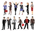 Set of full length portraits of business people Royalty Free Stock Photo