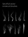 Set of full vector smoke brushes