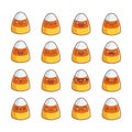 Set of fun cute Halloween candy corn icon cartoons