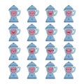 Set of fun cute kitchen blender icon cartoons