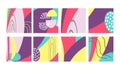 Set of fun hand drawn colorful shapes, doodle objects, lines and dots collage, modern trendy abstract pattern background for Royalty Free Stock Photo