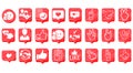 Set of fun icons for social networks