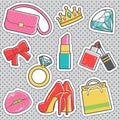 Fun trendy vintage sticker girly fashion badges