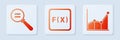 Set Function mathematical symbol, Calculation and Graph, schedule, chart, diagram. White square button