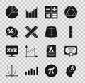 Set Function mathematical symbol, Certificate template, Ruler, Calculator, Crossed ruler and pencil, Discount percent