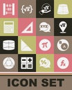 Set Function mathematical symbol, Subsets, math, is subset of, Square root x glyph, Triangular ruler, Calculator, Abacus