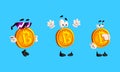Set of Funny Bitcoin Characters, Cryptocurrency in Different Situations Cartoon Vector Illustration