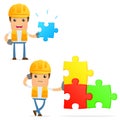 Set of funny cartoon builder Royalty Free Stock Photo