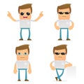 Set of funny cartoon casual man