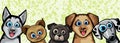 Set of funny cartoon dogs