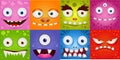 Set of funny cartoon expression monsters Royalty Free Stock Photo