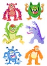 Set of funny cartoon monsters Royalty Free Stock Photo