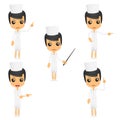 Set of funny cartoon nurse