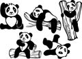 Set with funny cartoon pandas