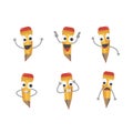 A set of funny pencils . Vector illustration.