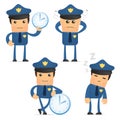 Set of funny cartoon policeman