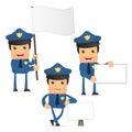 Set of funny cartoon policeman Royalty Free Stock Photo