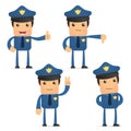 Set of funny cartoon policeman