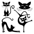 Set of funny cats.