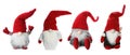 Set with funny Christmas gnomes on white background. Banner design