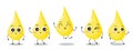 set of funny cute yellow cartoon drops