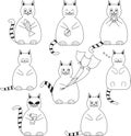 Set of funny, fat cats Royalty Free Stock Photo