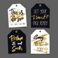 Set of 8 funny gift tags. Lettering and doodles