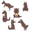 Set funny kangaroos