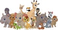 Set of funny kids animals