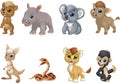 Set of funny kids animals Royalty Free Stock Photo