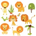 Set funny lions